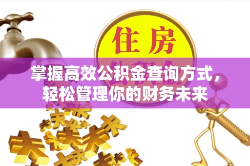 高坪掌握高效公积金查询方式，轻松管理你的财务未来
